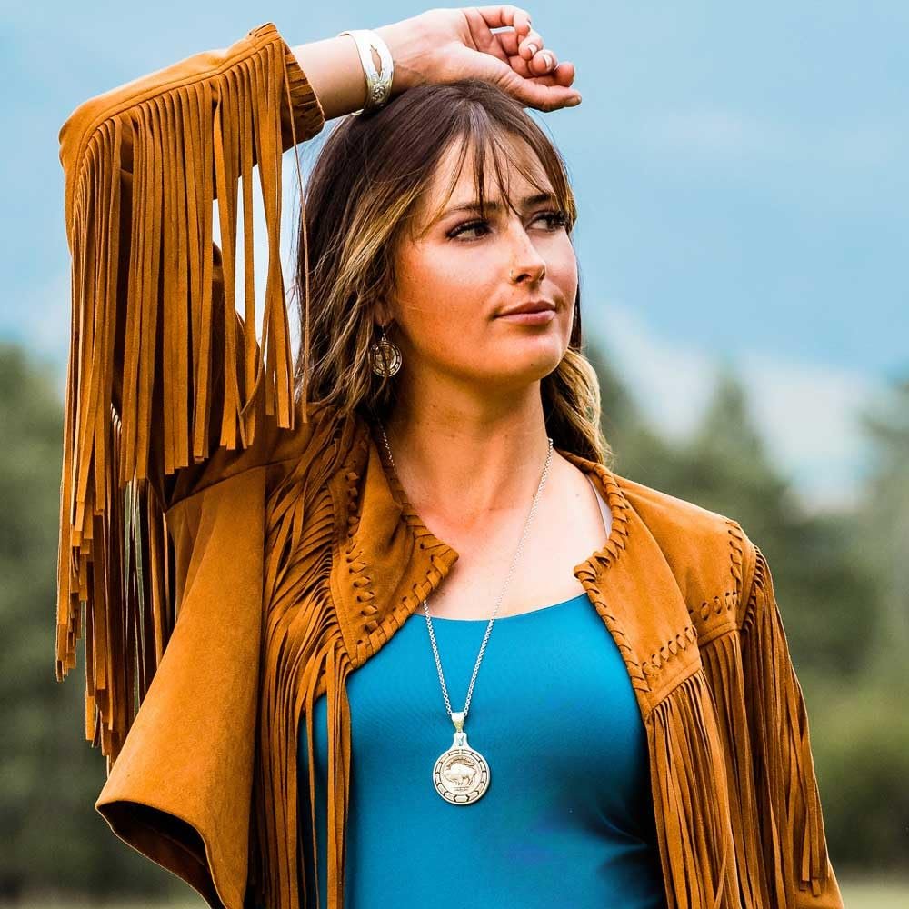 
                  
                    Woman Wearing Montana Silversmiths Buffalo Plains Necklace
                  
                