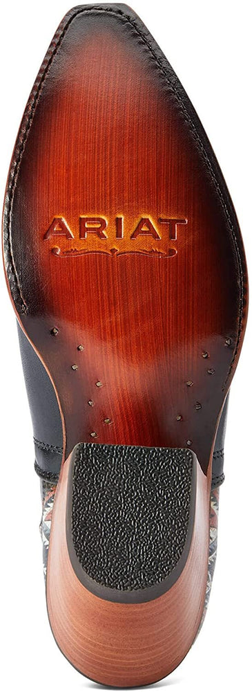 
                  
                    Outsole of Ariat Women's Dixon Chimayo Western Boot in Cash Black/New Mexico Roja Print
                  
                