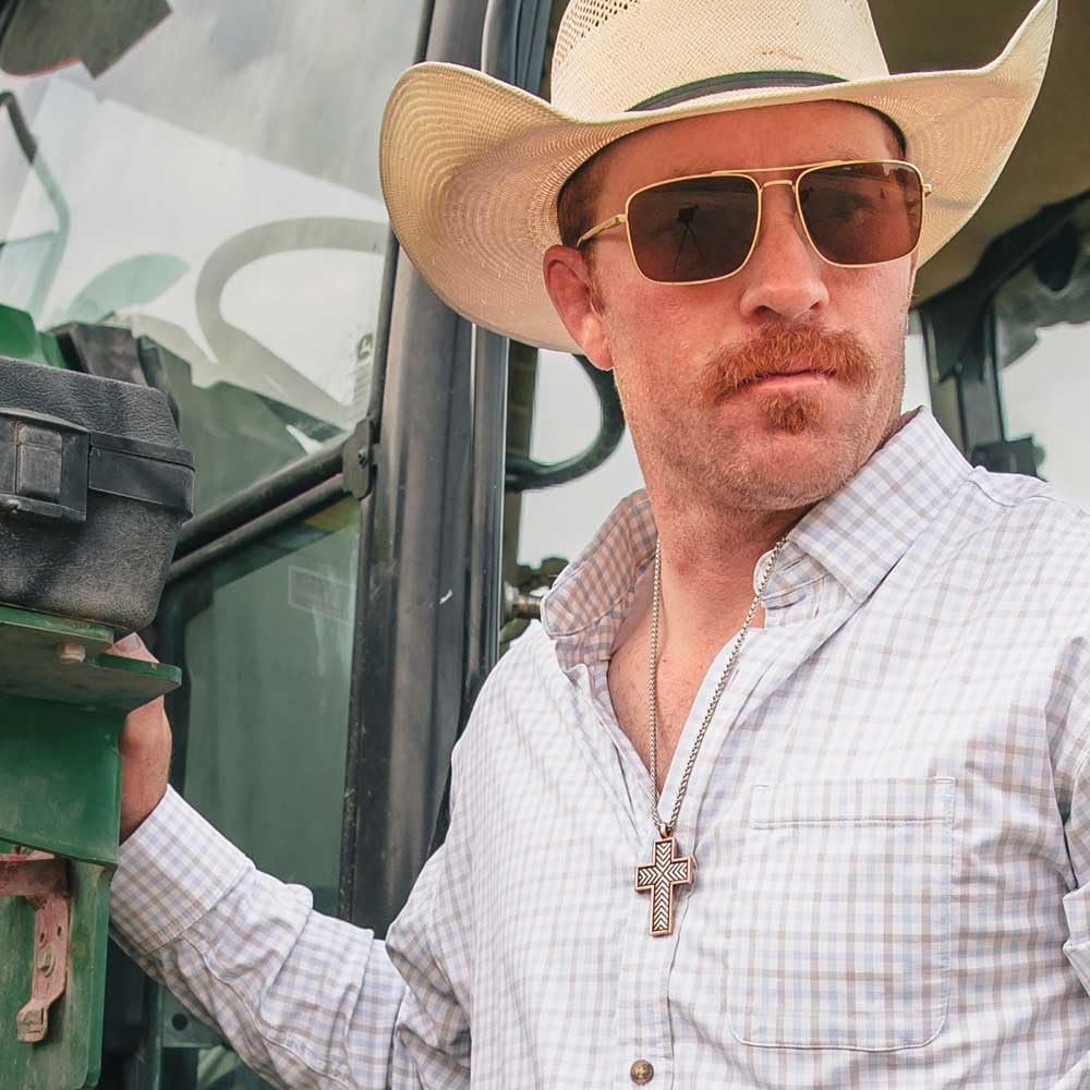 
                  
                    Man Wearing Montana Silversmiths Men's Faithful Destiny Necklace
                  
                