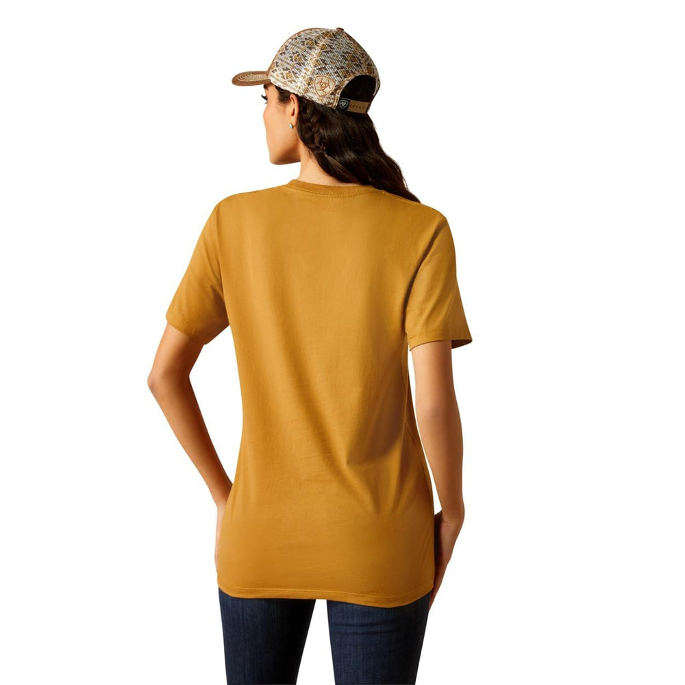 
                  
                    Back of Ariat Women's Longhorn Brand T-Shirt in Harvest Gold
                  
                