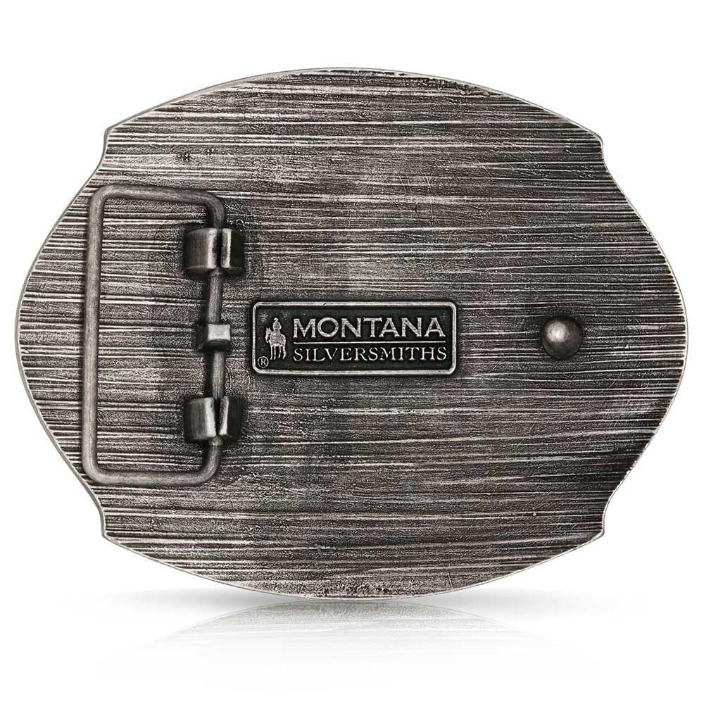 Back of Montana Silversmiths Men's Cowboy Up Bull Rider Buckle