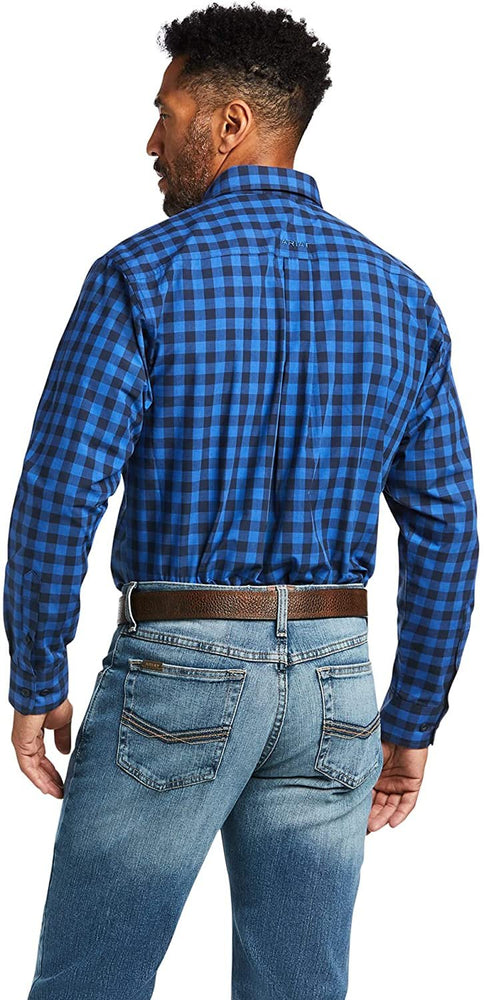 
                  
                    Back of Ariat Men's Pro Series Team Classic Fit Shirt in Cerulean Blue
                  
                