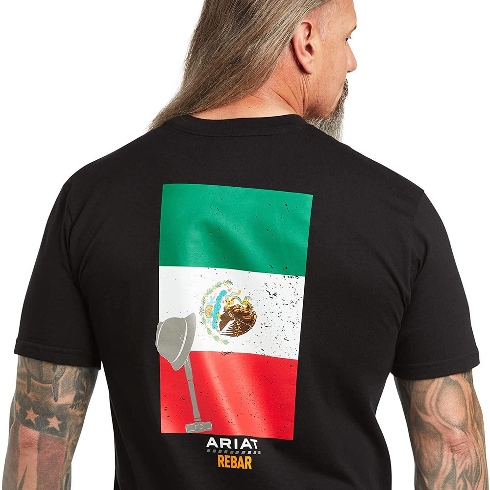 
                  
                    Ariat Men's Rebar Cotton Strong Mexican Pride Graphic T-Shirt in Black, Back
                  
                
