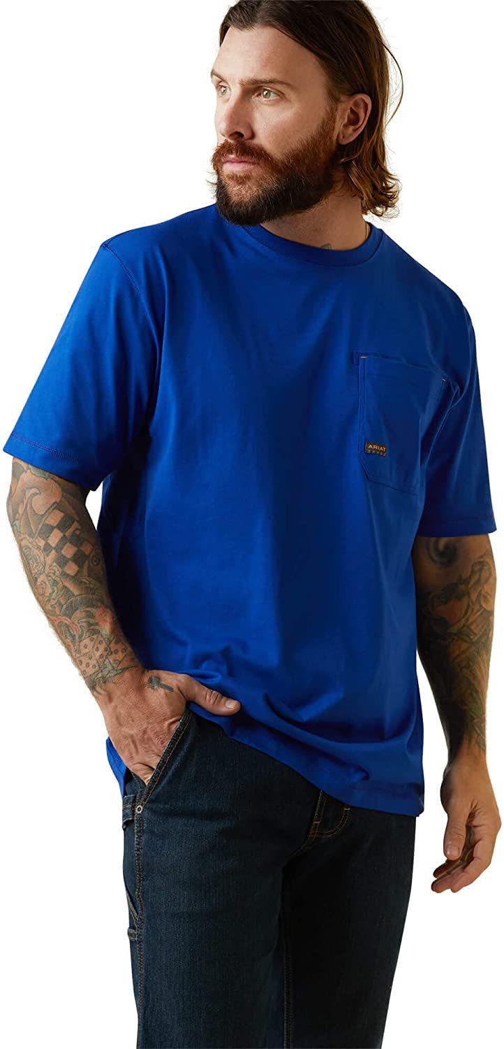 Ariat Men's Rebar Workman Born For This T-Shirt in Royal Blue Heather