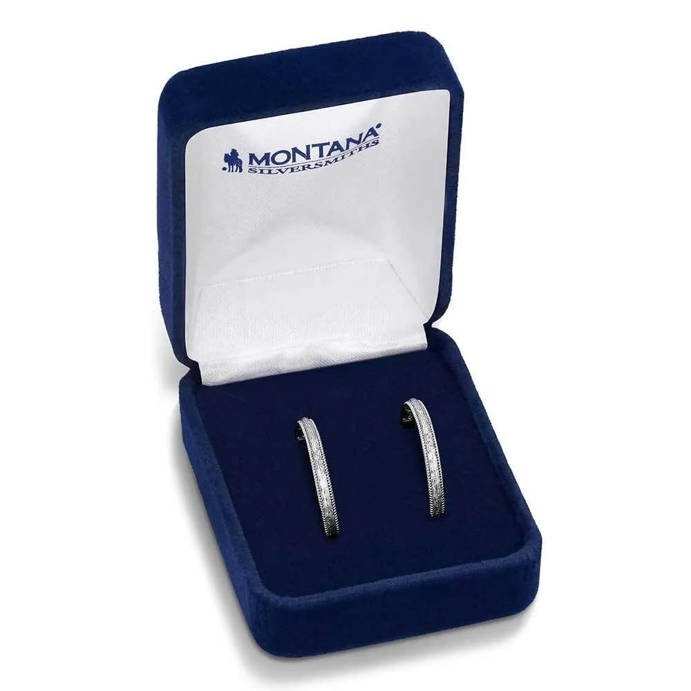 
                  
                    Montana Silversmiths Women's Rustic Serenity Hoop Earrings in gift box
                  
                