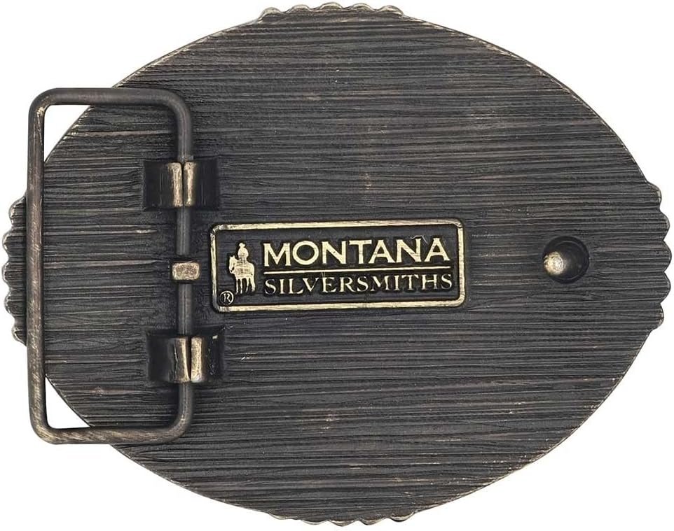 Back of Montana Silversmiths Bucking Bronc Attitude Belt Buckle