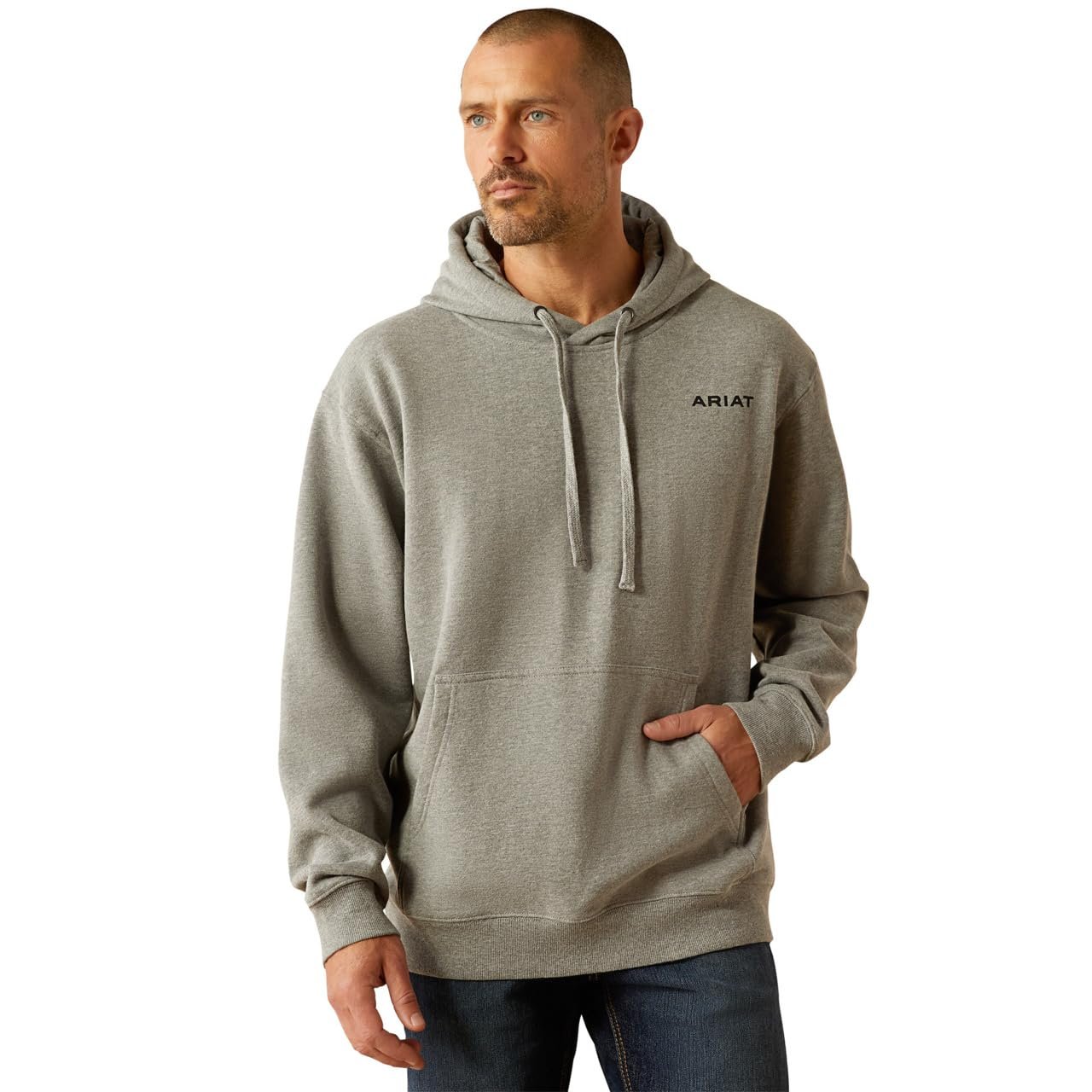 Ariat Men's Bold Hex Hoodie in Gray Heather