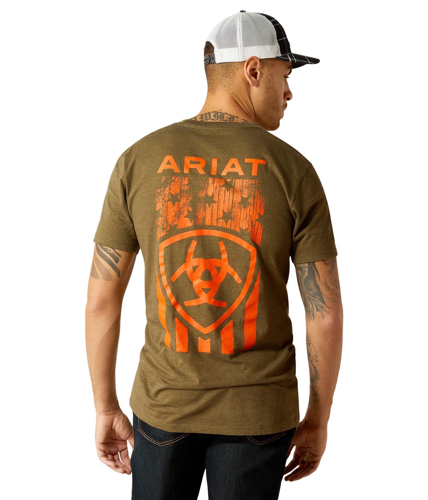 Back of Ariat Men's Grain Flag T-Shirt