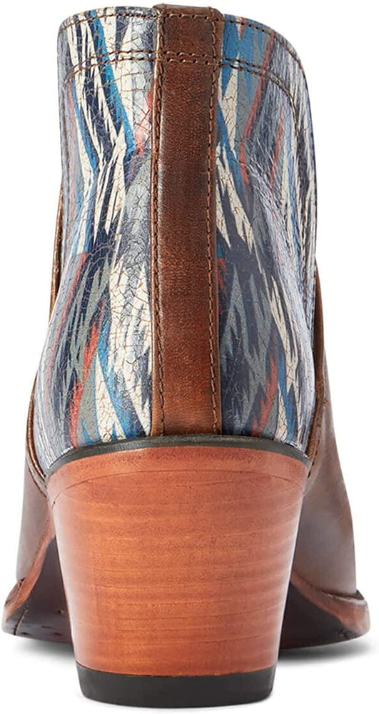 
                  
                    Back of Ariat Women's Dixon Chimayo Western Boot in Fiery Tan/New Mexico Navy Print
                  
                
