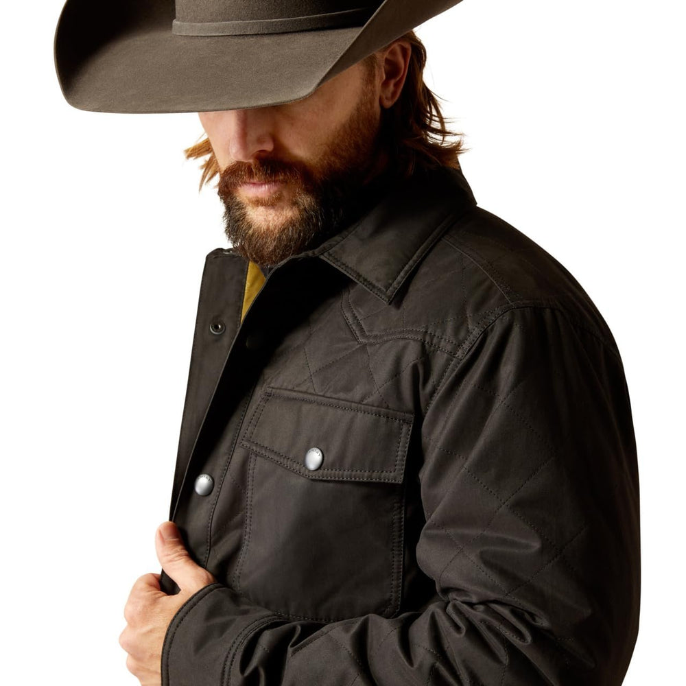 
                  
                    Close-up of Ariat Men's Grizzly Shirt Jacket in Black
                  
                