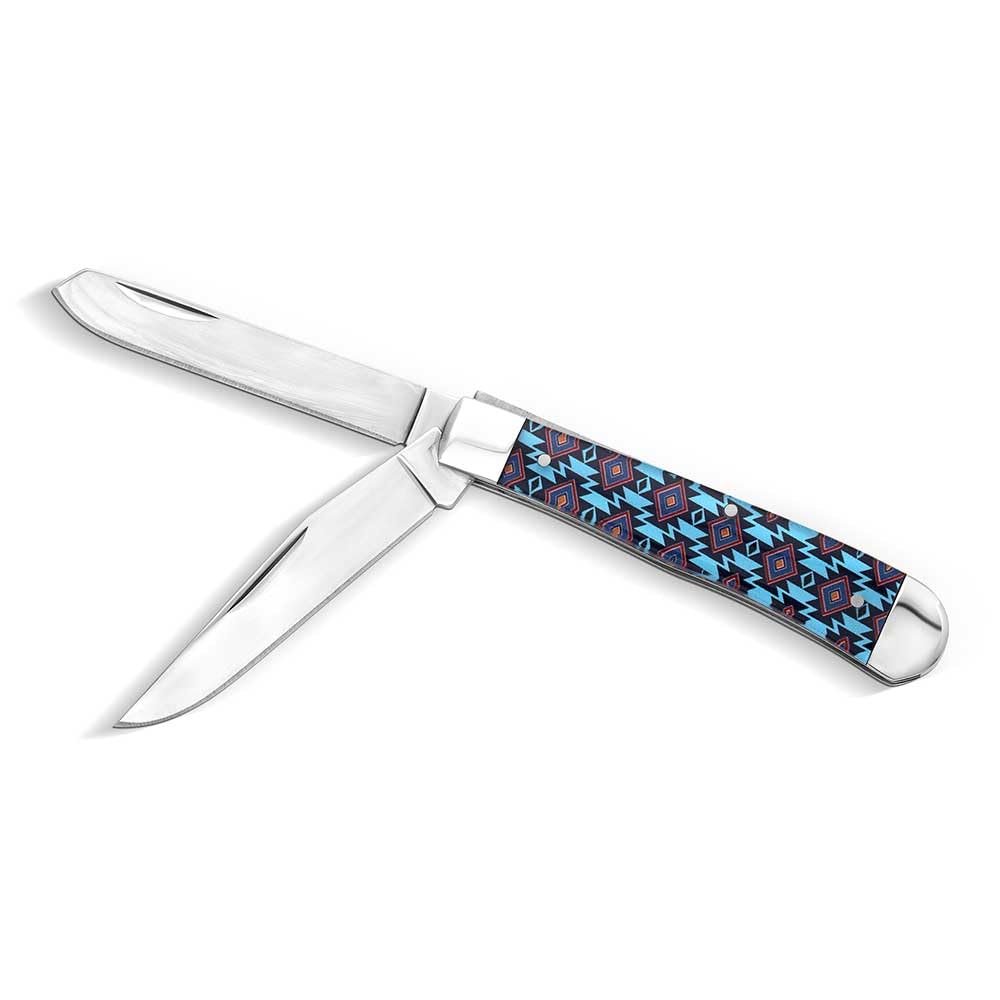 Montana Silversmiths Desert Showdown Trapper Knife With Blades Exposed