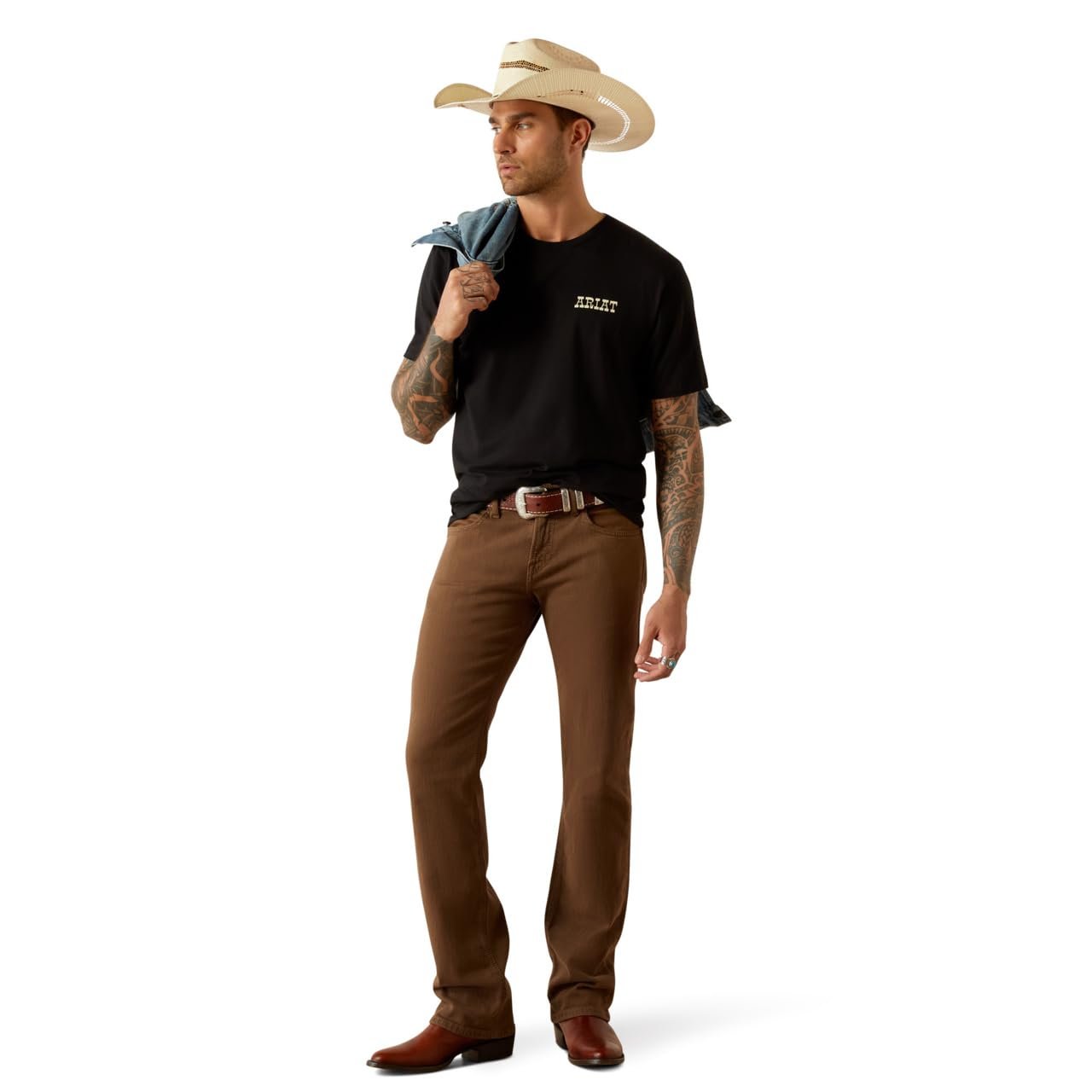 Man Wearing Ariat Men's Bull T-Shirt