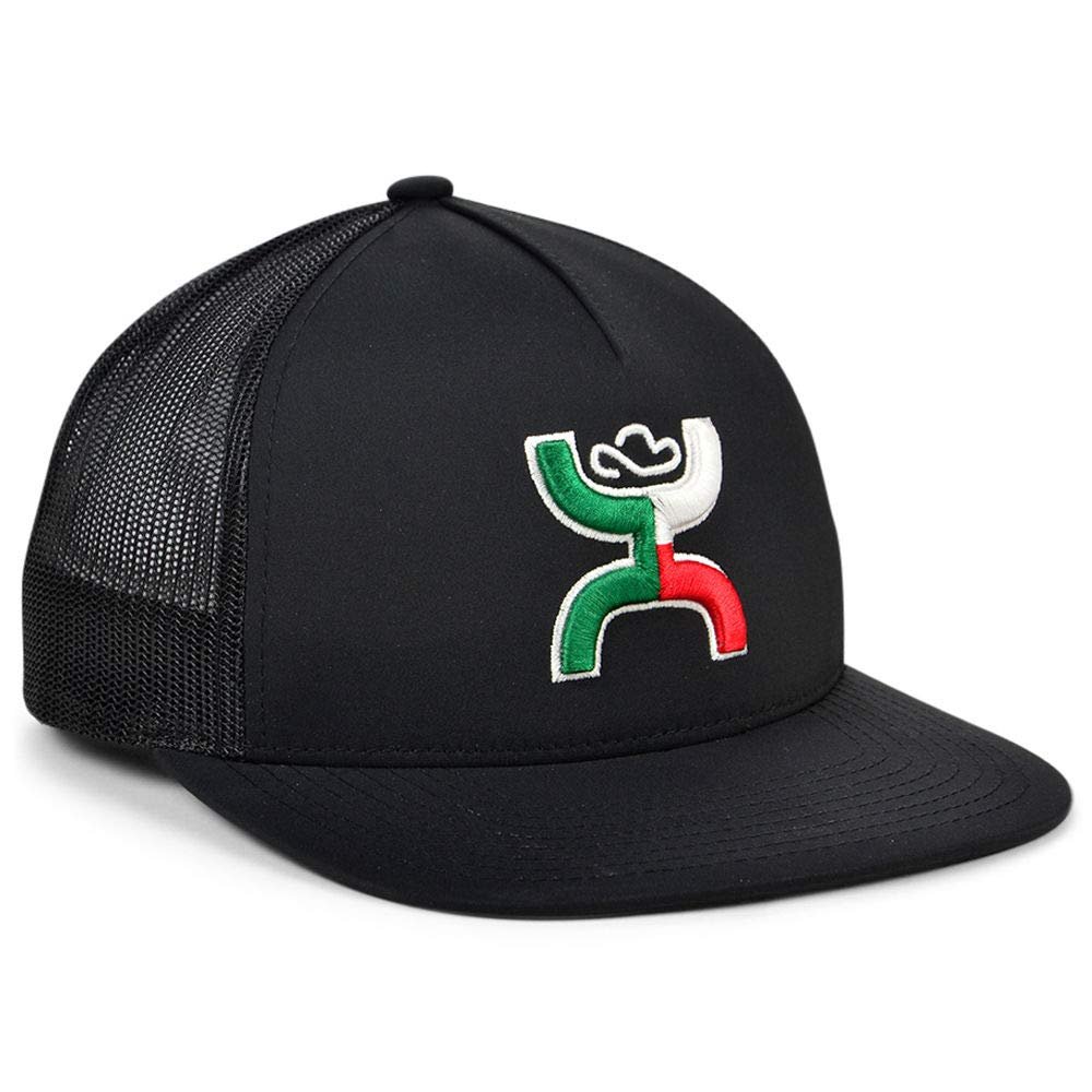 HOOEY Men's Boquillas 5 Panel Mexican Flag Adjustable Mesh Hat  