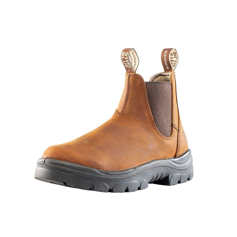 
                  
                    Angled Front View of Steel Blue Hobart: Soft Toe Work Boot in Brown
                  
                