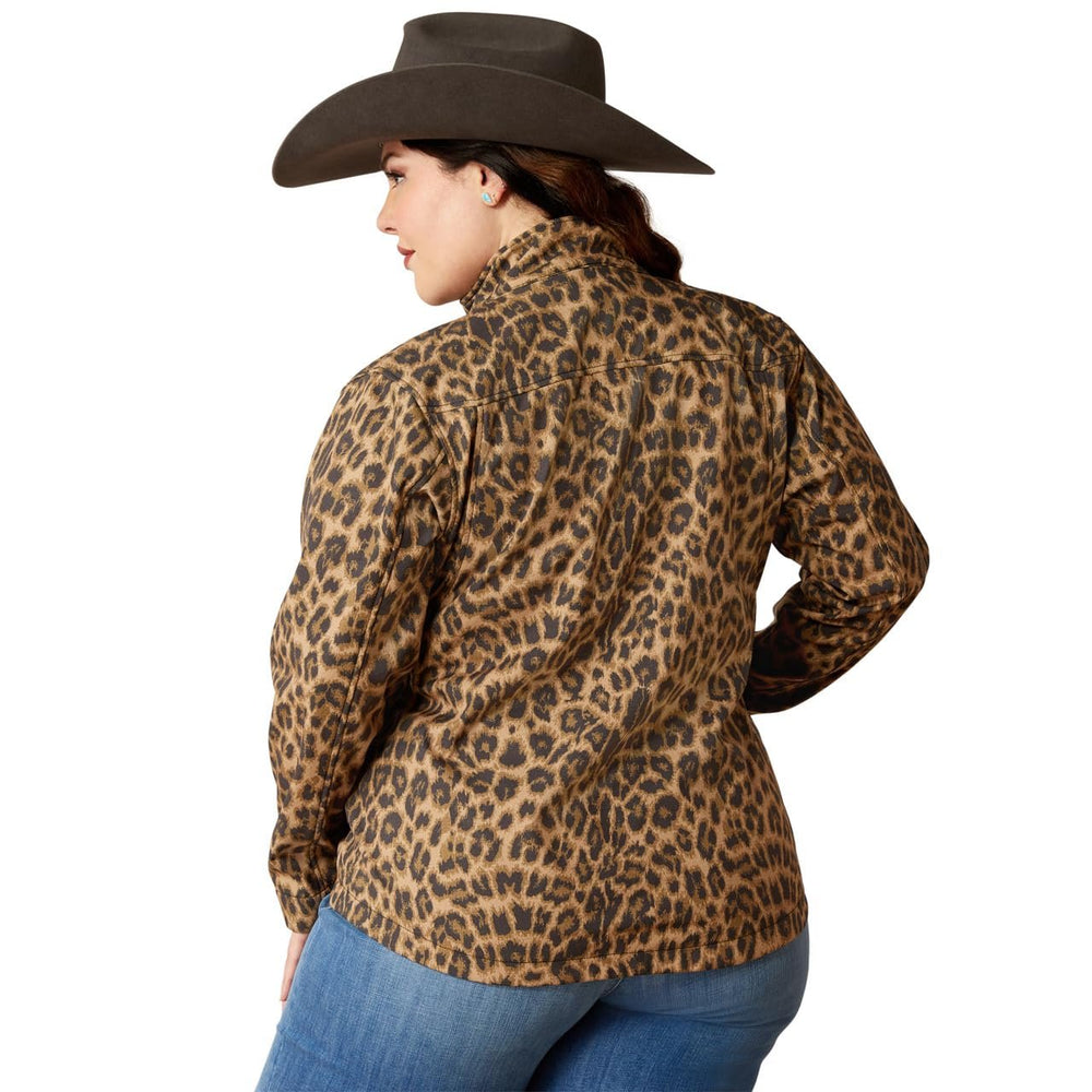 
                  
                    Back of Ariat Women's New Team Softshell Print Jacket in Lila Leopard
                  
                