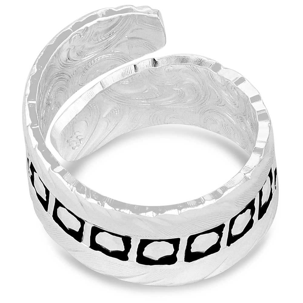 Close-up of Montana Silversmiths American Made Spirit Wrap Ring