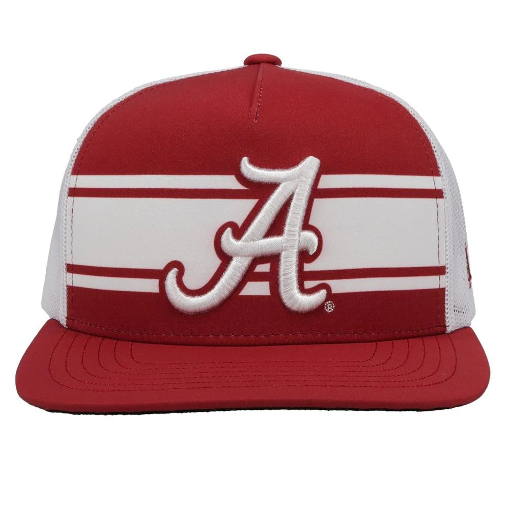 Front of Hooey University of Alabama Snapback Hat, Crimson/White