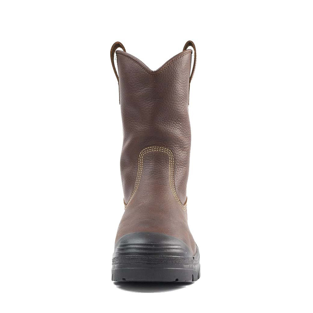 
                  
                    Front of Steel Blue Heeler Met Bump Cap Safety Boot in Oak
                  
                