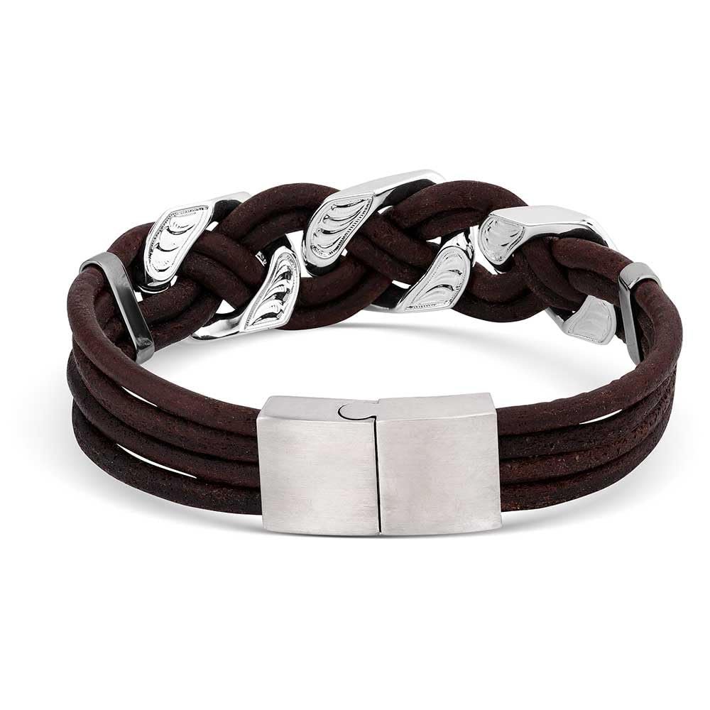 Back of Montana Silversmiths Men's Rustic Braided Bracelet