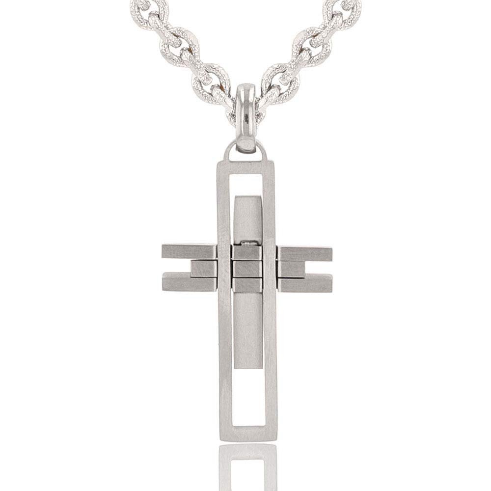 Back of Montana Silversmiths Modern Art Cross Necklace