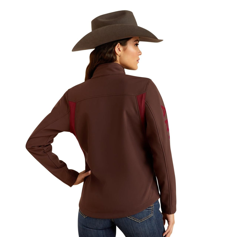 
                  
                    Back of Ariat Women's New Team Softshell Jacket in Chocolate Plum/Tawny Port
                  
                
