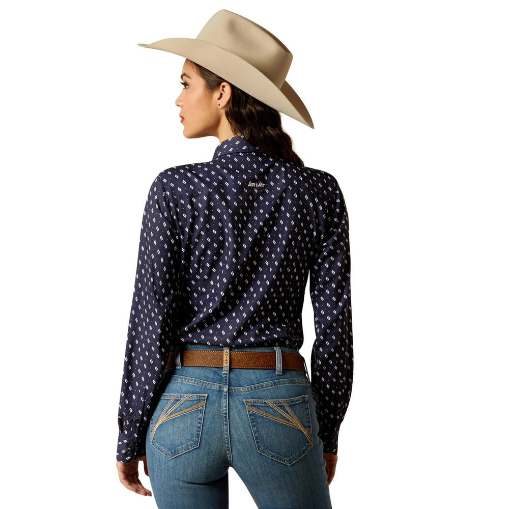 
                  
                    Back of Ariat Women's Team Kirby Stretch Shirt in Zona Geo Print
                  
                