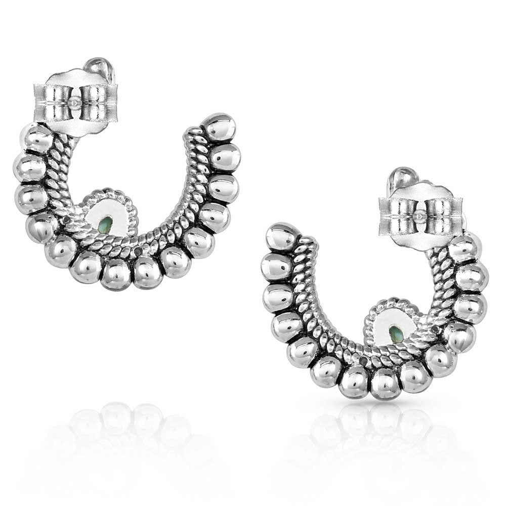 Back of Montana Silversmiths Women's Lucky Roads Turquoise Earrings