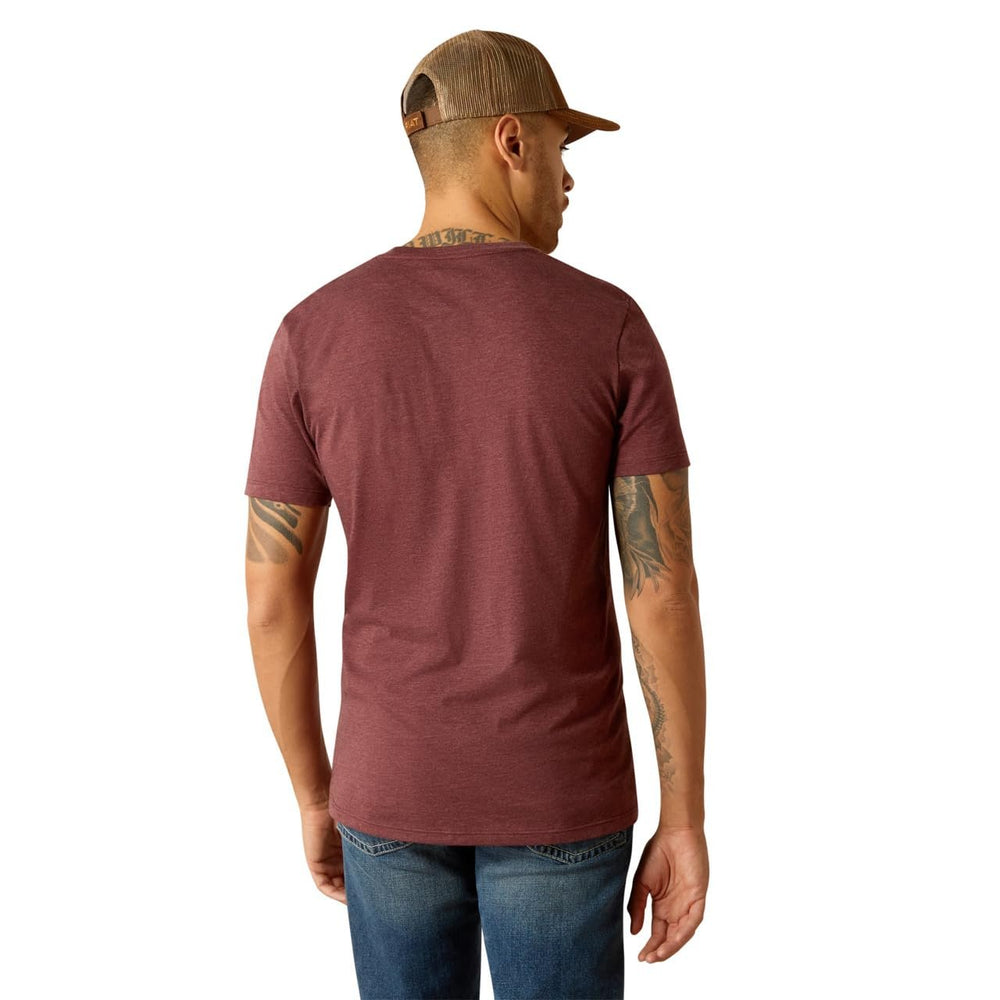 
                  
                    Back of Ariat Men's Established Boot Co. T-Shirt in Maroon Heather
                  
                