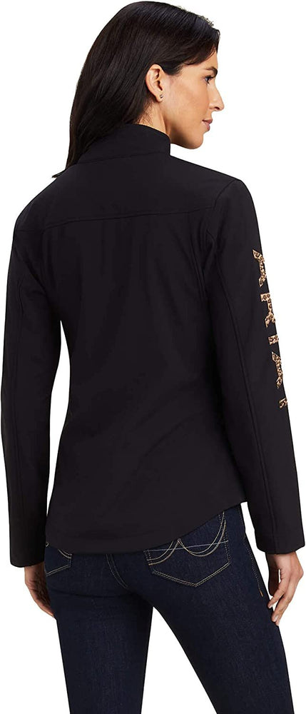 
                  
                    Back of Ariat Women's New Team Softshell Jacket in Black/Leopard
                  
                