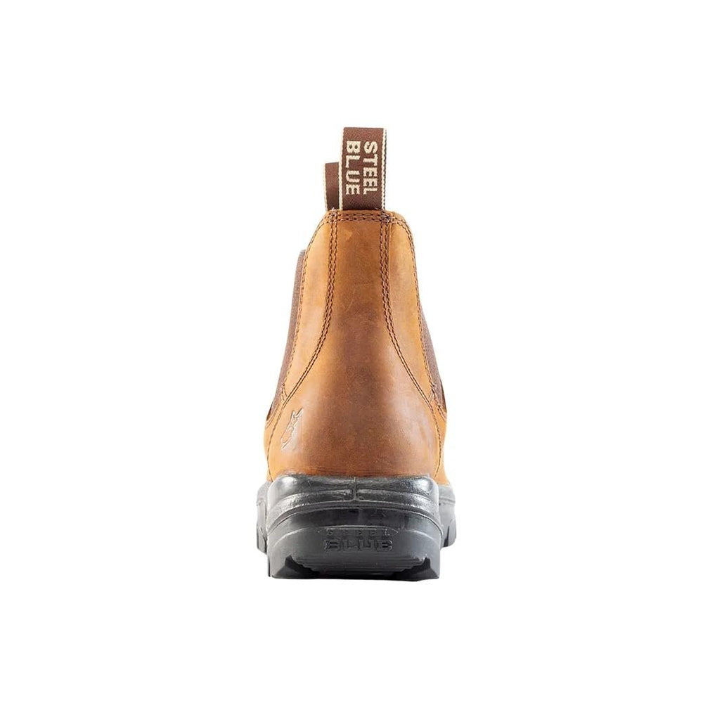 
                  
                    Back of Steel Blue Hobart: Soft Toe Work Boot in Brown
                  
                