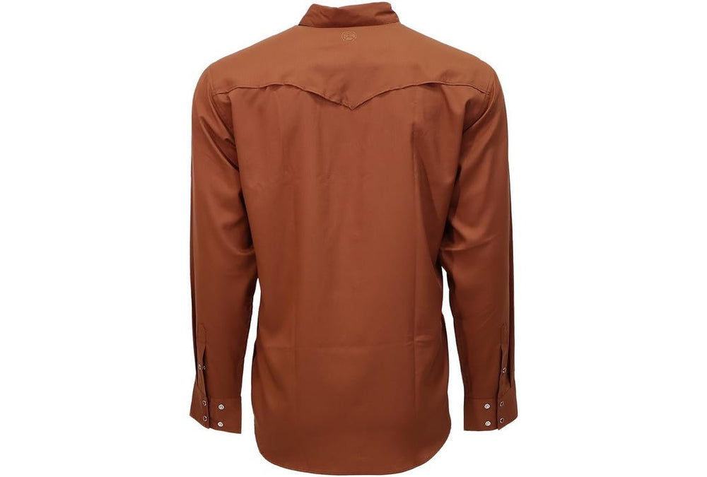 
                  
                    Back of HOOEY Men's Sol Long Sleeve Pearl Snap Shirt Brownout
                  
                