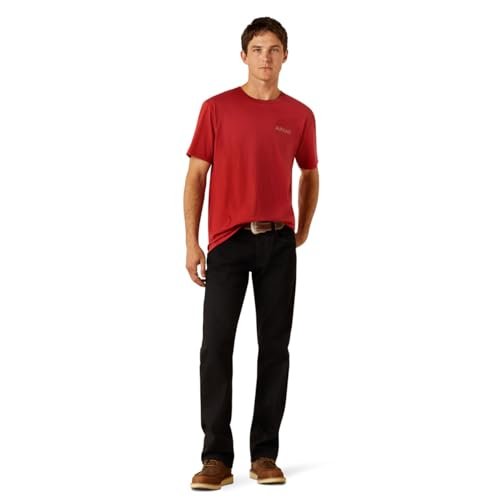 
                  
                    Man Wearing Ariat Men's Patriot Buffalo Coin T-Shirt, Brick Red
                  
                