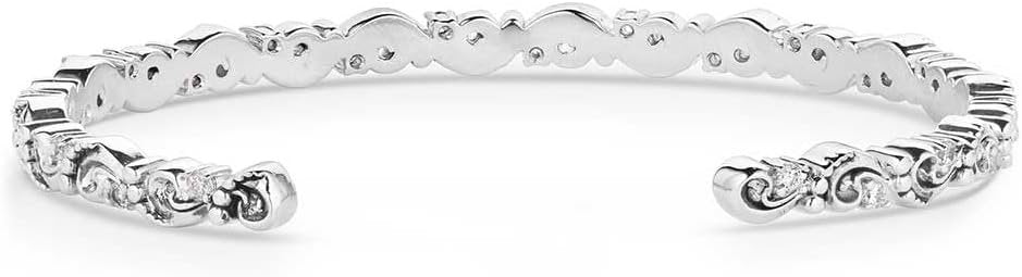 Back of Montana Silversmiths Women's Windblown Elegance Crystal Cuff Bracelet
