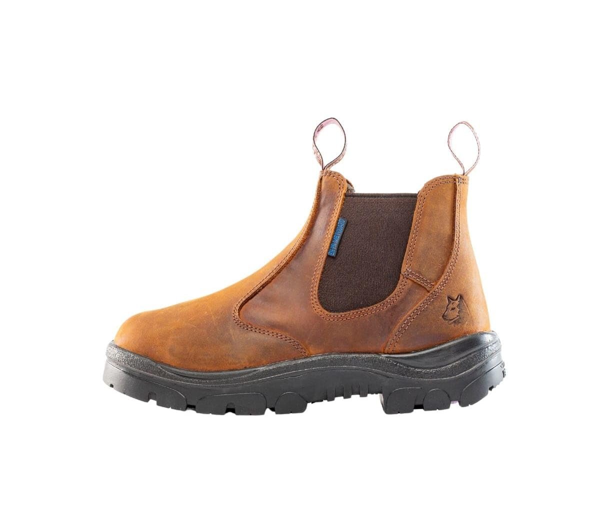 Side Profile of Steel Blue Hobart Ladies Work Boot