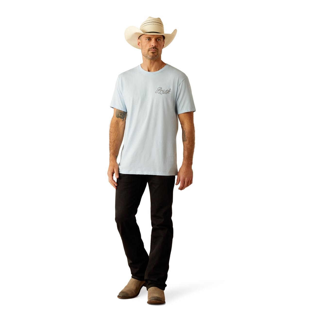 Man Wearing Ariat Men's Cactus Roper T-Shirt