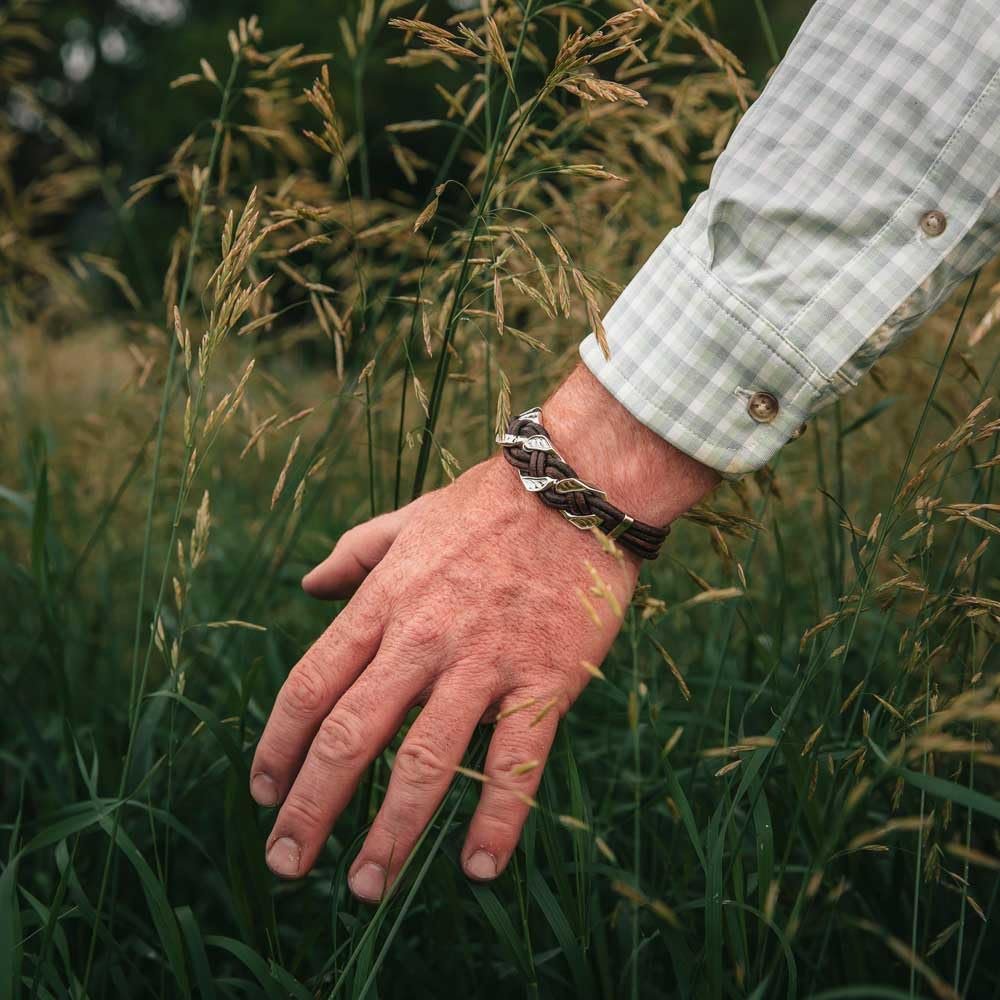 
                  
                    Man Wearing Montana Silversmiths Men's Rustic Braided Bracelet
                  
                