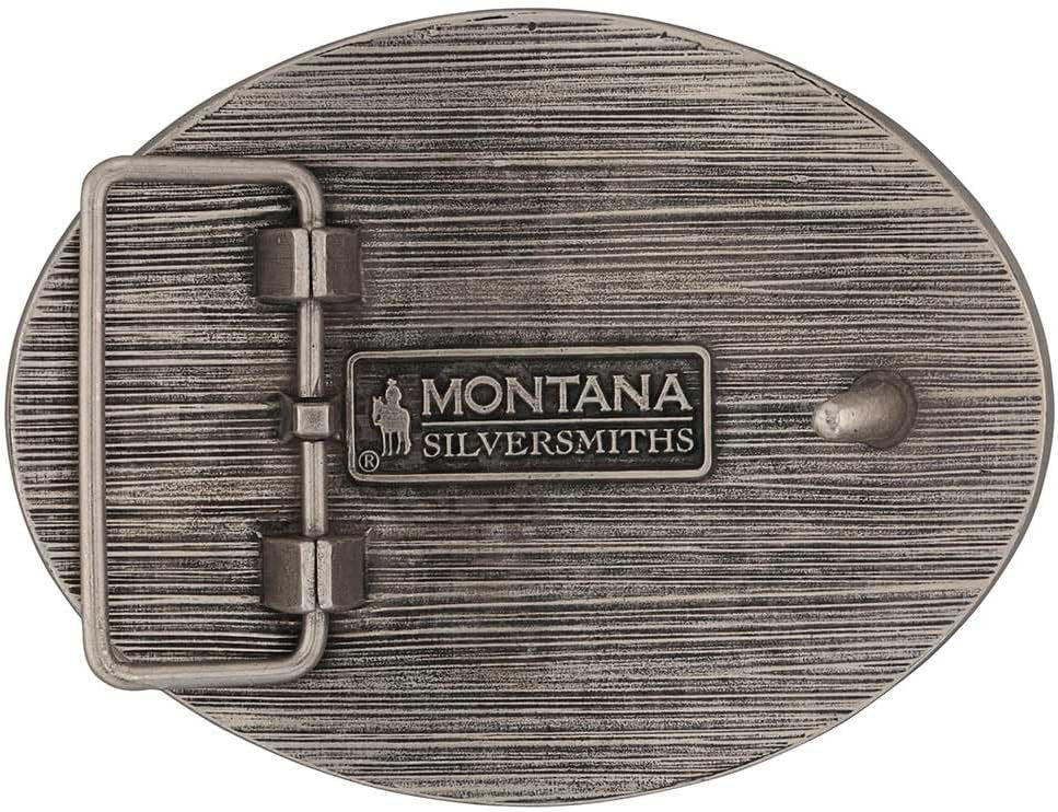 Back of Montana Silversmiths Men's Cover Fire Chris Kyle Attitude Buckle