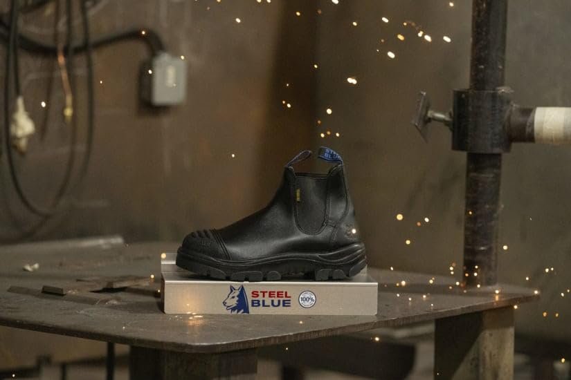 
                  
                    Steel Blue Hobart: Scuff Cap Work Boot in Black
                  
                