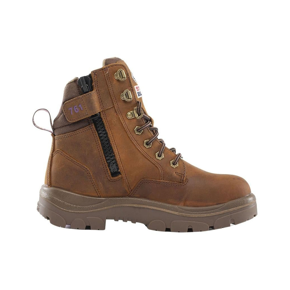 
                  
                    Side of Steel Blue Southern Cross Ladies Safety Boot in Distressed Brown
                  
                