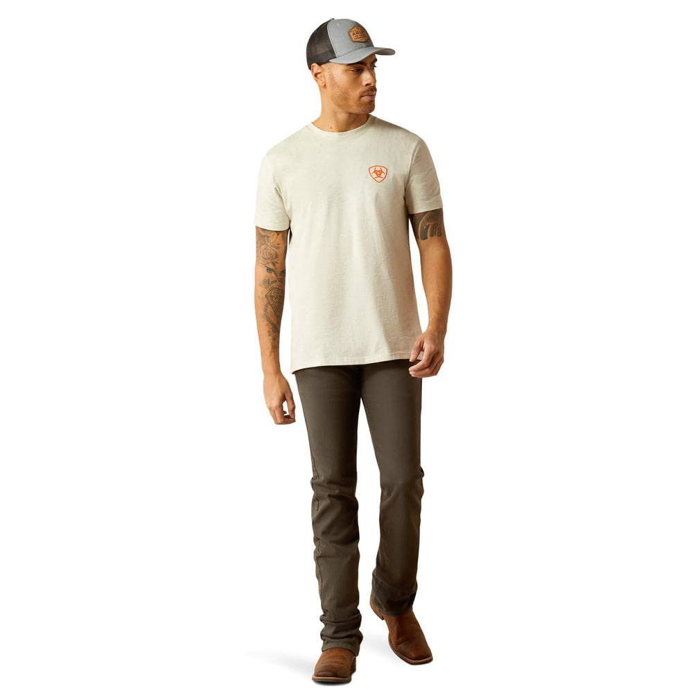 Man Wearing Ariat Men's Bison Landscape T-Shirt