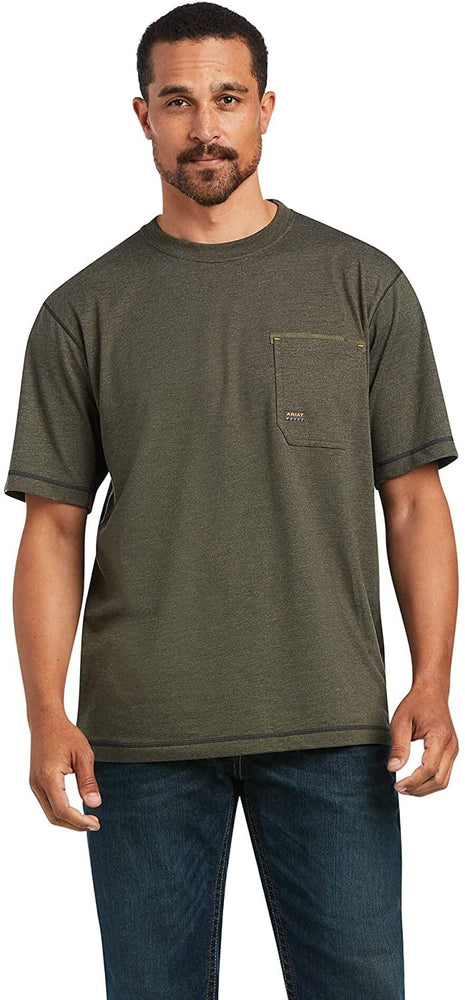 
                  
                    Ariat Men's Rebar Workman Reflective Flag T-Shirt in Sage Heather
                  
                