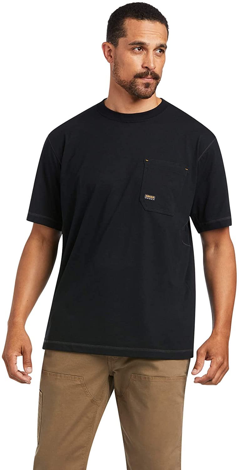 Ariat Men's Rebar Workman Reflective Flag T-Shirt in Black