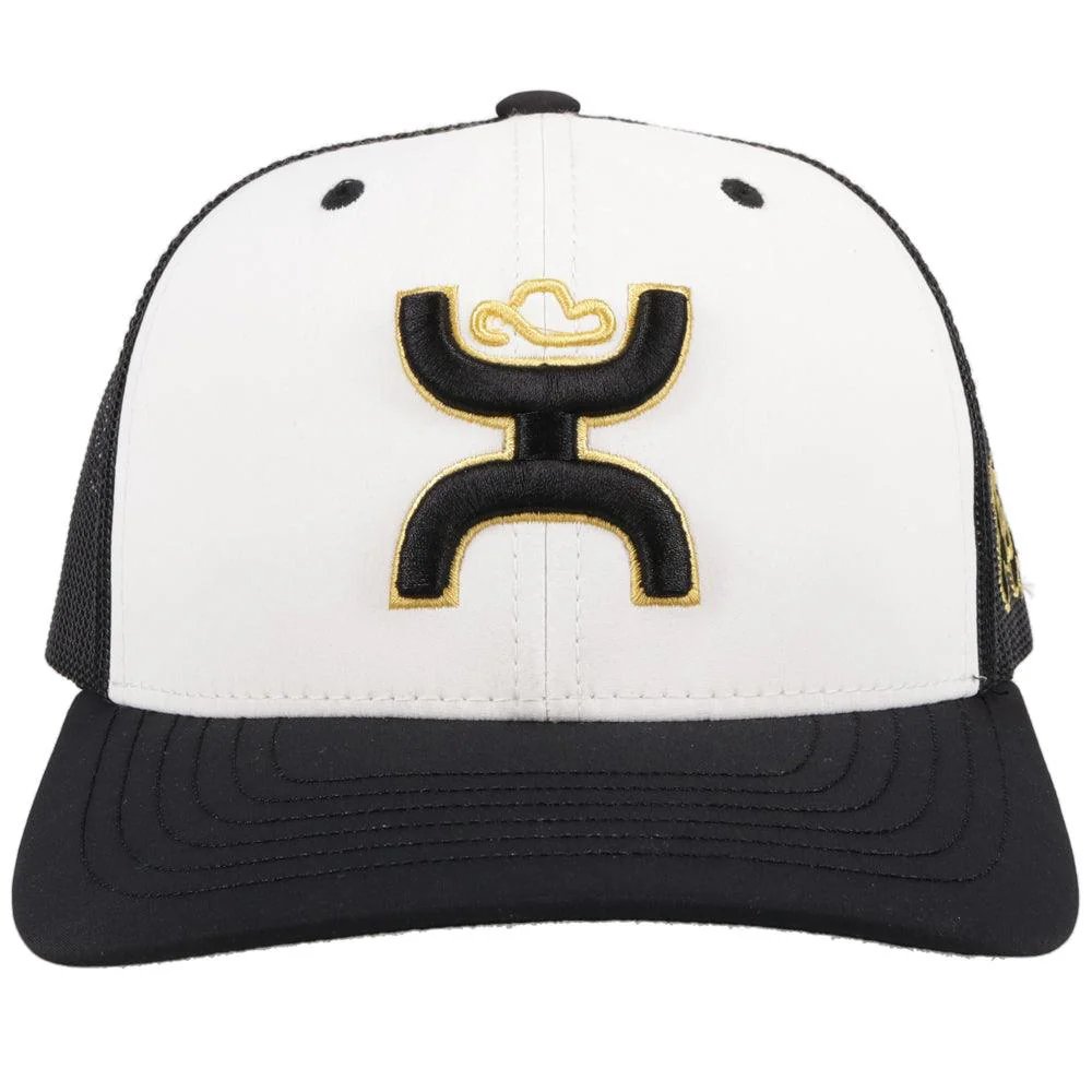 Front of Hooey University of Colorado Snapback Hat, White/Black