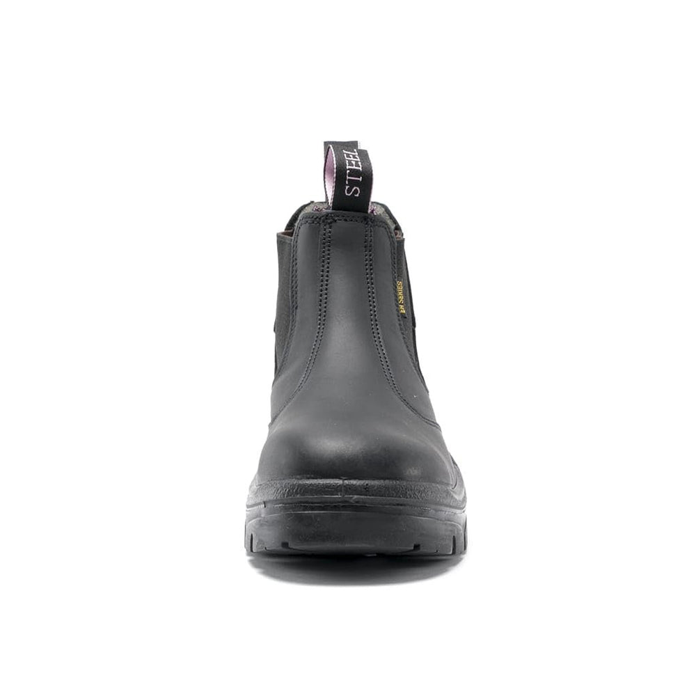 
                  
                    Front of Steel Blue Hobart Ladies Pull-On Work Boot in Black
                  
                