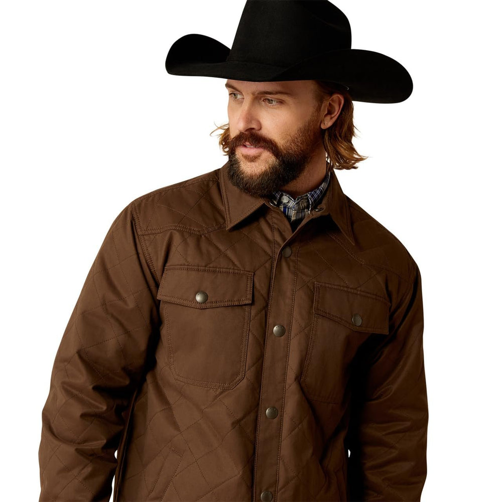 
                  
                    Close-up of Ariat Men's Grizzly Shirt Jacket in Demitasse
                  
                