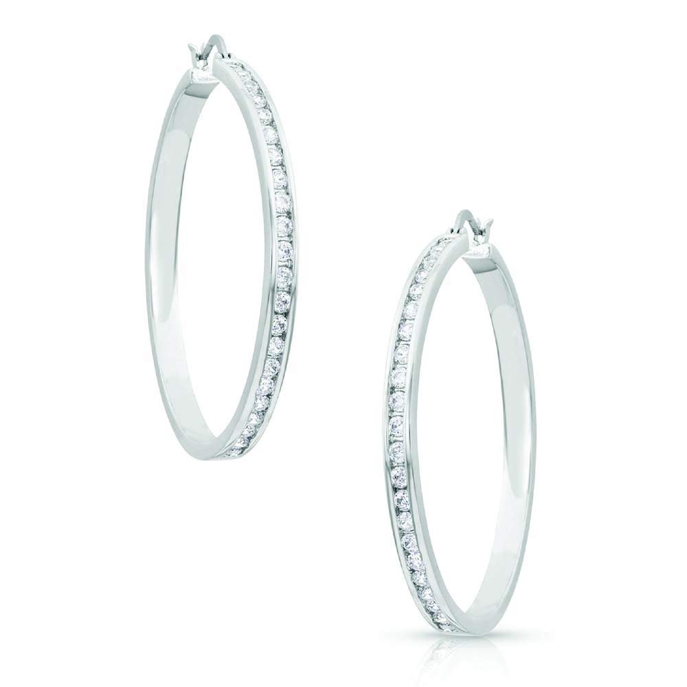 Montana Silversmiths Women's Star Light Lined Hoop Earrings 