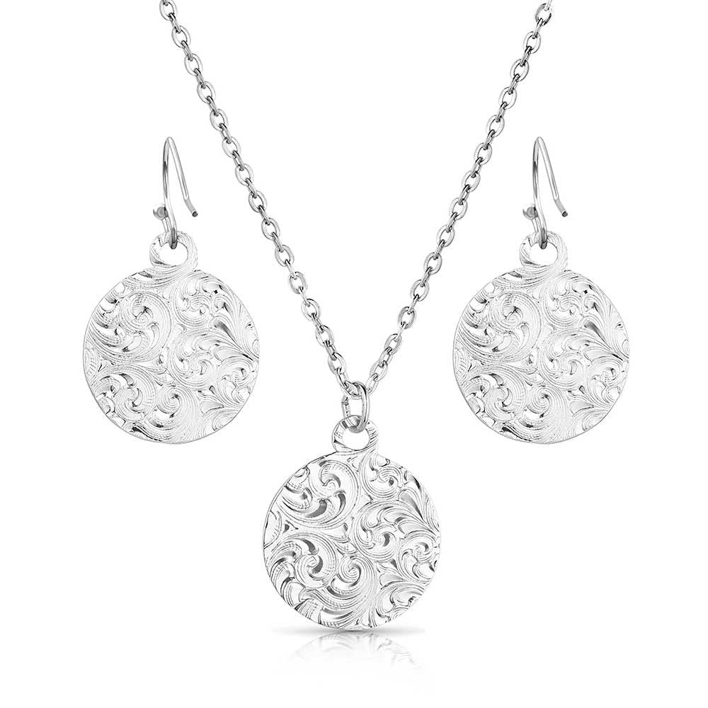 
                  
                    Back of Montana Silversmiths Women's Framed Floral Jewelry Set
                  
                