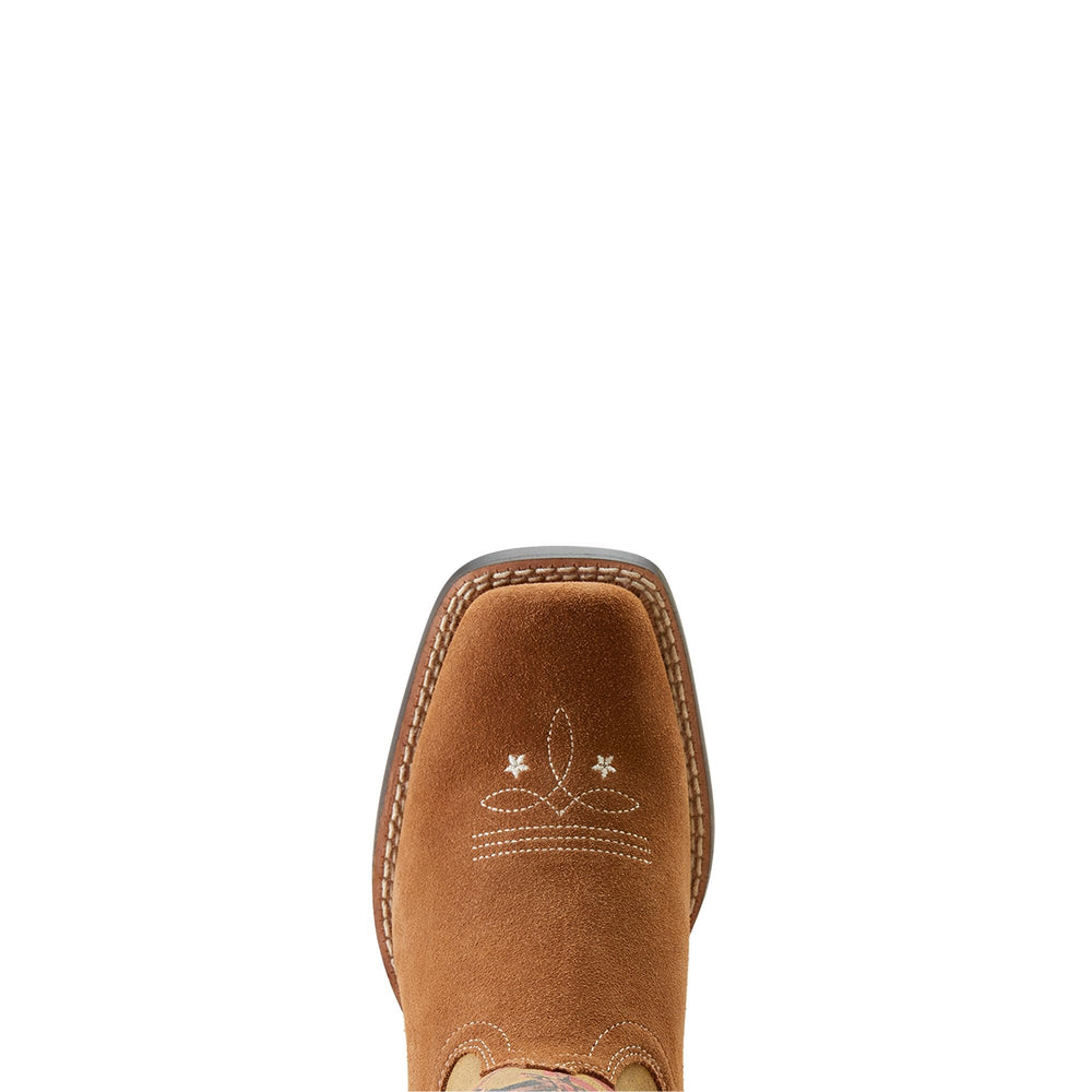 
                  
                    Toe box of Ariat Kids' Futurity Rodeo Quincy Cutter Toe Western Boot, Chestnut Suede
                  
                