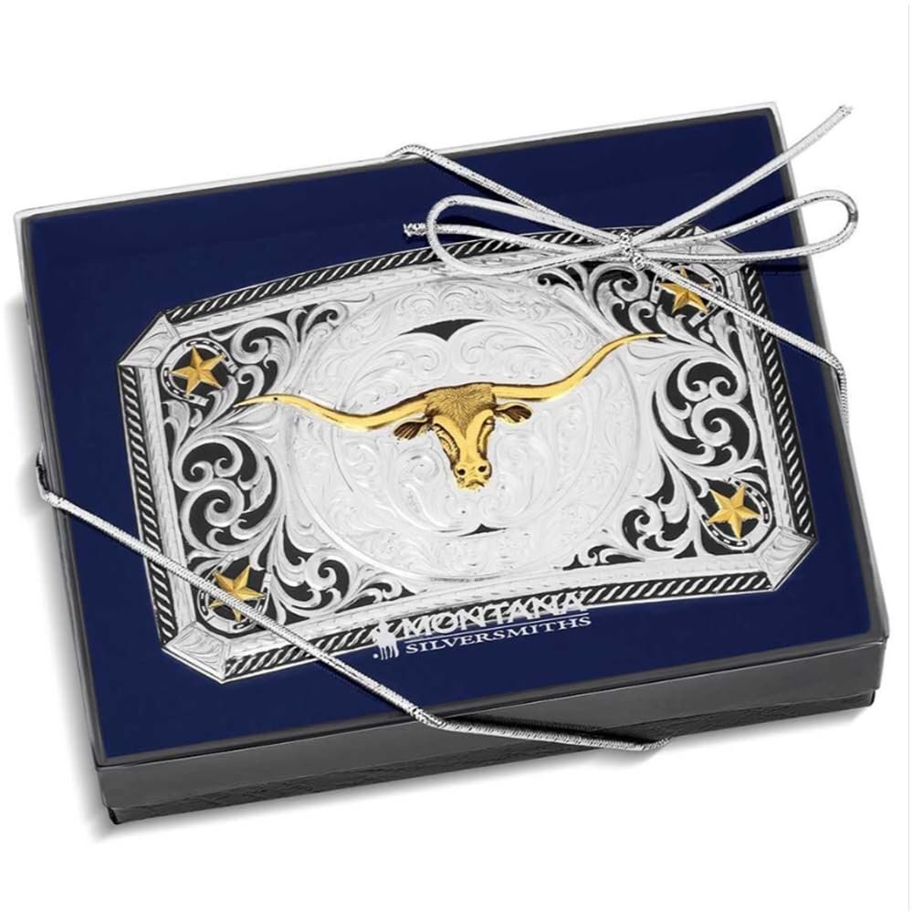 
                  
                    Montana Silversmiths Longhorn Cattle Drive Western Buckle in Packaging
                  
                
