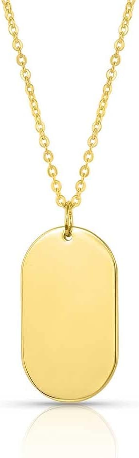 Back of Montana Silversmiths Women's Fearless Faith Rounded Dog Tag Necklace
